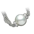 18K Palladium White Gold Paspaley South Sea Cultured Fine Round Pearl and Diamond Necklace