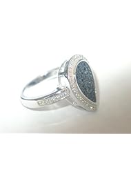Micro Pave Black Cluster Ring ,size 6