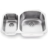 Yosemite Home Décor Undermount Double Bowl Kitchen Sink in Brushed Satin Stainless Steel Finish