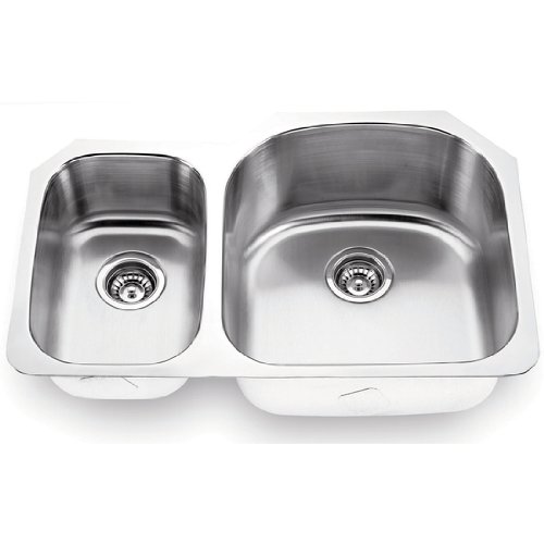 Yosemite Home Décor Undermount Double Bowl Kitchen Sink in Brushed Satin Stainless Steel Finish