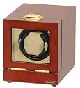 Single Watch Winder Burl Wood w/LCD Dispaly