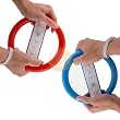 Brand 'New 2 pk Racing Steering Wheel BLUE & RED for Nintendo Wii Remote Controller by eForCity