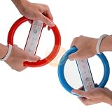 Brand 'New 2 pk Racing Steering Wheel BLUE & RED for Nintendo Wii Remote Controller by eForCity