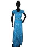 Aqua Mirror Embroidery Lehenga Choli Fashion Party Wear Indian