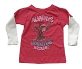 Travel Gear Bag Junk Food Curious George Licorice Red T Shirt With White Long Thermal Sleeves For Infants * Holiday Collection *