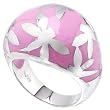 Pink Enamel Sterling Silver Ring Sizes: 5-9