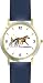 Sulky Horse or Standardbred Racehorse Horse - WATCHBUDDY&reg; DELUXE TWO-TONE THEME WATCH - Arabic Numbers - Blue Leather Strap-Size-Large ( Men's Size or Jumbo Women's Size )