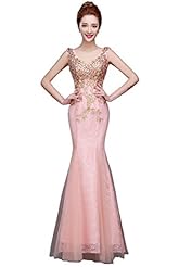 Polyester  Lace Cocktail Mermaid Evening Dress/Bridesmaid Dress/Wedding Party Dress/Maxi Dress  With Rhinestones
