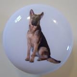 German Shepherd Dog Ceramic Cabinet Drawer Pull Knob