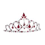 Jeweled Cascading Heart Tiara - Red