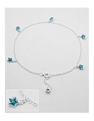 Star CZ Anklet In 92.5 Sterling Silver