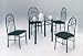 5 Piece Black Metal Dining Set - Glass Top Table And 4 Chairs
