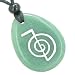 Tibetan Life Energy Power ChoKu Ray Reiki Good Luck Amulet Green Aventurine Wish Totem Gem Stone Necklace Pendant