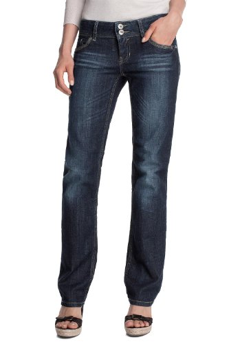 edc by ESPRIT Damen Jeanshose Lang Hoher Bund - N4D095