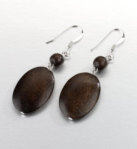 Wooden Pebble Drop Earrings