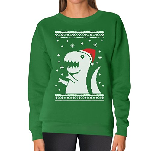 TeeStars - Big Trex Santa Ugly Christmas Sweater - Funny Xmas Women Sweatshirt