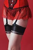 Velda Lauder Red Eyelash Lace and Black Satin Bra