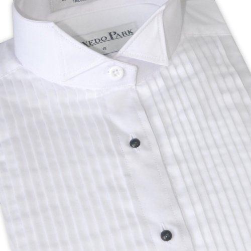 Women's Pleated Wing Collar Tuxedo Shirt