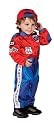 Red and Blue Junior Champion Car Racing Suit  with Embroidered Cap, Size 18 months