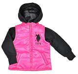 U.S. Polo Assn. "Airport Berry Pink & Black" Girls Hooded Sweater Vest