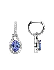 14K ExquisiteTanzanite Earrings with Diamonds (NEW ARRIVAL)