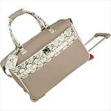 Diane Von Furstenberg Giselle Rolling City Bag in Tan/Grey Snake 47719WD-7
