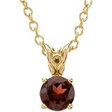 14K Yellow Gold Mozambique Garnet Necklace