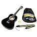 3/4 Kindergitarre Akustik Konzert Gitarre f�r ca. 8-12 Jahre in Schwarz mit Zubeh�rset: Tasche, Gurt, Ersatzsaiten, Stimmpfeife und Plektren