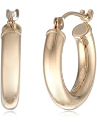 Duragold 14k Gold Hoop Earrings, (0.6" Diameter)