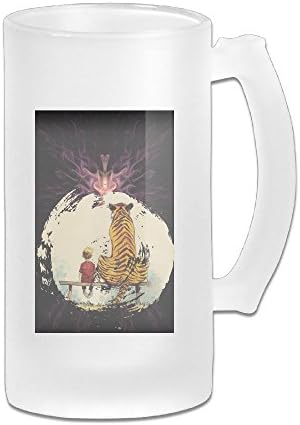 YUVIA Cute Calvin And Hobbes Thomas Tiger Bench Glass Cup For Men &amp; Women Drinking Mug