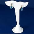 White Leather Leaf Earring Display Stand Showcase 5"