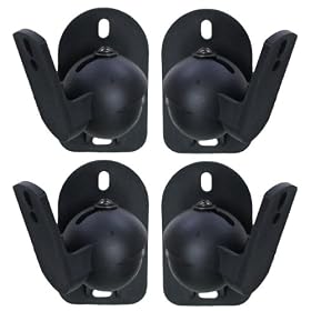 Designer Habitat - Black Universal Wall Mount Speaker Brackets - Pack of 4