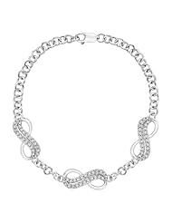 10K White Gold, Diamond Infinity Tennis Bracelet (1/4 cttw)