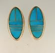 Turquoise Inlaid Earrings David Roselas
