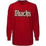 MLB Majestic Arizona Diamondbacks Sedona Red Wordmark Long Sleeve T-shirt (Large)