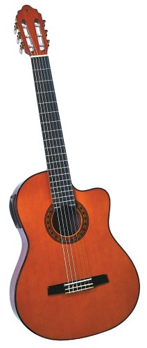 Valencia VG-180CE Acoustic Electric Classical Guitar, High Gloss Amber Finish On Sale