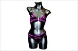 Corona Black with Embroidered Fuschia Trim Bikini Swimwear