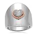 Jewelili 18k Gold Plated Sterling Silver Diamond Heart Band Ring (1/10 Cttw, IJ Colour, I2/I3 Clarity), Size 7