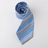 Blue Stripes Woven Poly Neckie Present Box Set Women tie Wise Tie Set W1180