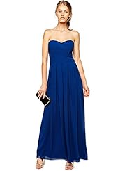 Sexy Strapless Polyester Vintage Slit Party Dress/Maxi Dress 