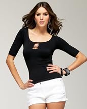 Scoopneck Slit Seamless Top