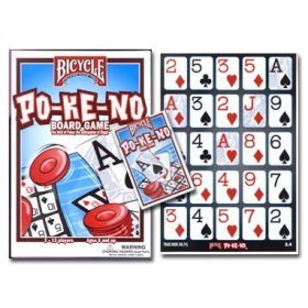 Original Bicycle Pokeno Game PO-KE-NO Red Box Large Face Jumbo Index 12 Boards with Chips by Bicycle