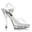 5 Inch Cute Bridal Shoe High Heel Mini Platform Shoe With Clear Straps Clear