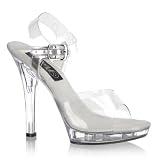 5 Inch Cute Bridal Shoe High Heel Mini Platform Shoe With Clear Straps Clear