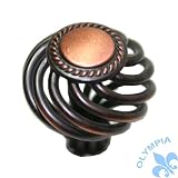 Olympia 1203 Sun Flower Cabinet Knob Birdcage Knob Oil Rubbed Bronze 1-3/8" Diameter
