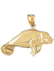 Dazzlers Solid 14k Gold Manatees Sea Cow Charm Pendant Available in three colors from jewelsberry (weights: 4.9 grams only)