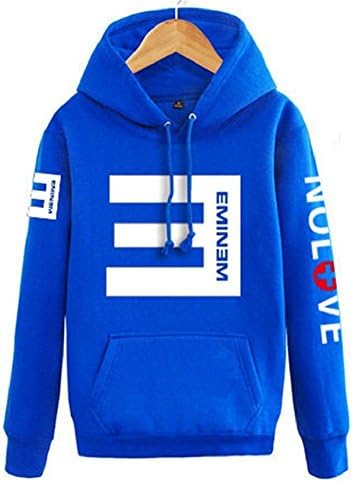 FSTY Men's Unisex Eminem Hip Hop Sweater Hoodie Hoody Sweater (Asian Tag L/ US S, Blue)