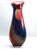 Murano Glass Vase Mouth Blown Art Dichroic Black Neck Vase X434