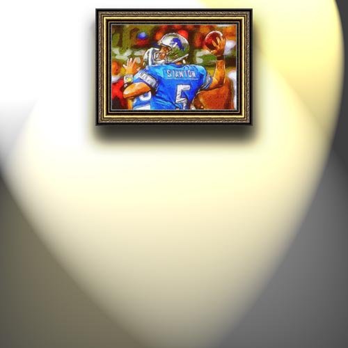 Completely Handpainted American Football Sport Painting, Custom Order FL3437, Oil on Canvas, with Option to Paint Jerry, Brett & Co. from Any Other Favorite Photograph or Picture, Unframed, Size 27'' x 40