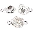 2 Rose Sterling Silver Magnetic Pearl & Bead Clasps